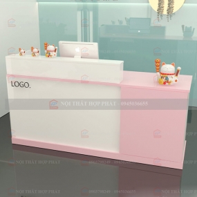 Quầy Lễ Tân Lệch QLTLG314 - Quầy Gỗ Hiện Đại, Quầy Thanh Toán, Quầy Thu Ngân, Trung Tâm Ngoại Ngữ