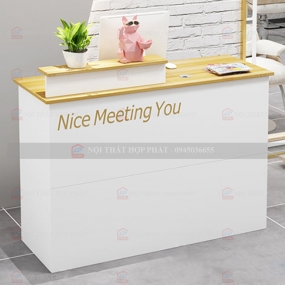 Quầy Lễ Tân Lệch QLTLG317 - Quầy Gỗ Hiện Đại, Quầy Thanh Toán, Quầy Thu Ngân, Trung Tâm Ngoại Ngữ