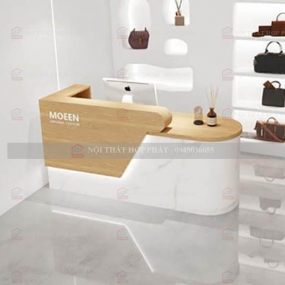 Quầy Lễ Tân Lệch QLTLG323 - Quầy Gỗ Hiện Đại, Quầy Thanh Toán, Quầy Thu Ngân, Trung Tâm Ngoại Ngữ