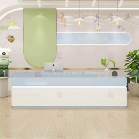 Quầy Lễ Tân Lệch QLTLG324 - Quầy Gỗ Hiện Đại, Quầy Thanh Toán, Quầy Thu Ngân, Trung Tâm Ngoại Ngữ