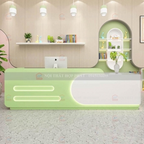 Quầy Lễ Tân Lệch QLTLG325 - Quầy Gỗ Hiện Đại, Quầy Thanh Toán, Quầy Thu Ngân, Trung Tâm Ngoại Ngữ