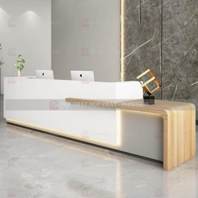 Quầy Lễ Tân Lệch QLTLG332 - Quầy Gỗ Hiện Đại, Quầy Thanh Toán, Quầy Thu Ngân, Trung Tâm Ngoại Ngữ