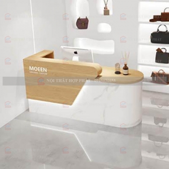 Quầy Lễ Tân Lệch QLTLG323 - Quầy Gỗ Hiện Đại, Quầy Thanh Toán, Quầy Thu Ngân, Trung Tâm Ngoại Ngữ