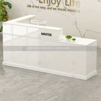 Quầy Lễ Tân Lệch QLTLG328 - Quầy Gỗ Hiện Đại, Quầy Thanh Toán, Quầy Thu Ngân, Trung Tâm Ngoại Ngữ