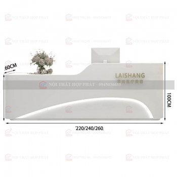 Quầy Lễ Tân Lệch QLTLG329 - Quầy Gỗ Hiện Đại, Quầy Thanh Toán, Quầy Thu Ngân, Trung Tâm Ngoại Ngữ