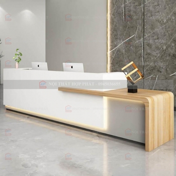 Quầy Lễ Tân Lệch QLTLG332 - Quầy Gỗ Hiện Đại, Quầy Thanh Toán, Quầy Thu Ngân, Trung Tâm Ngoại Ngữ