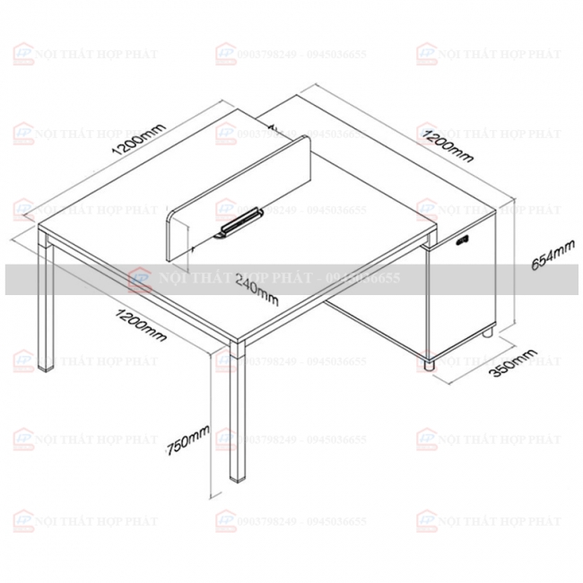 Bàn Làm Việc Chân Sắt BLVCS029 