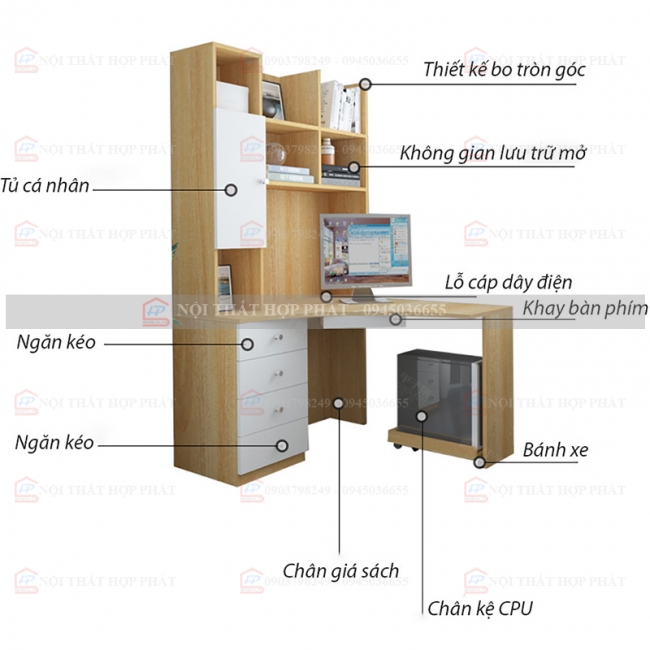 Bàn làm việc nhỏ gọn BN016
