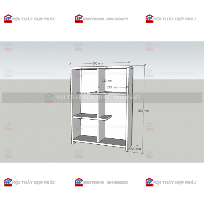 Tủ Sách - Kệ Sách - Kệ Trang Trí Gỗ KTTG015