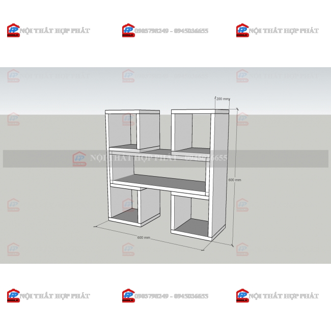 Tủ Sách - Kệ Sách - Kệ Trang Trí Gỗ KTTG016