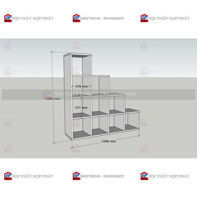 Tủ Sách - Kệ Sách - Kệ Trang Trí Gỗ KTTG033