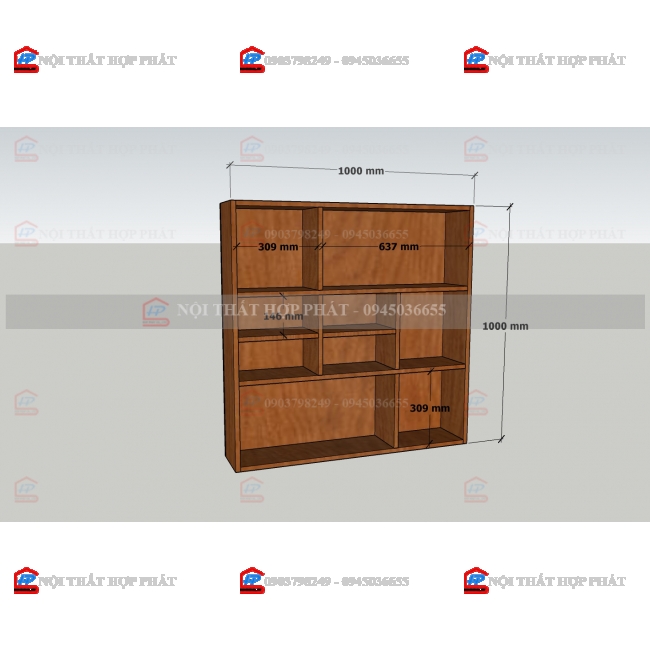 Tủ Sách - Kệ Sách - Kệ Trang Trí Gỗ KTTG035