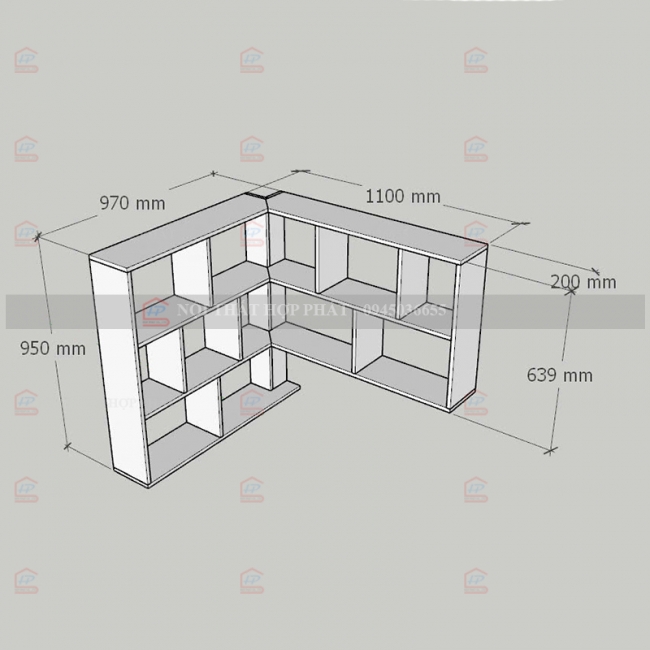 Tủ Sách - Kệ Sách - Kệ Trang Trí Gỗ KTTG038