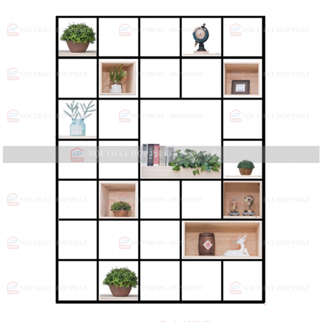 Tủ Sách - Kệ Sách - Kệ Trang Trí Sắt KTTS007