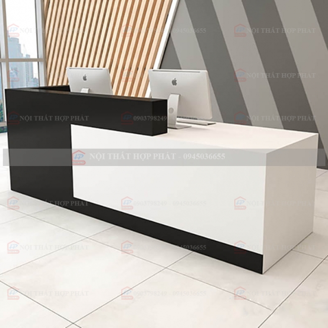 Quầy Lễ Tân Lệch QLTLG313 - Quầy Gỗ Hiện Đại, Quầy Thanh Toán, Quầy Thu Ngân, Trung Tâm Ngoại Ngữ