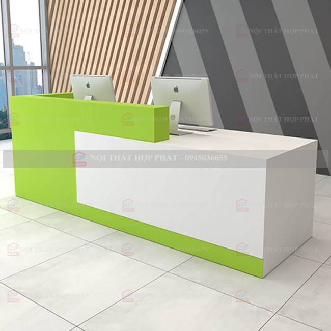 Quầy Lễ Tân Lệch QLTLG313 - Quầy Gỗ Hiện Đại, Quầy Thanh Toán, Quầy Thu Ngân, Trung Tâm Ngoại Ngữ