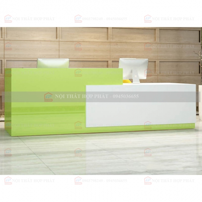 Quầy Lễ Tân Lệch QLTLG313 - Quầy Gỗ Hiện Đại, Quầy Thanh Toán, Quầy Thu Ngân, Trung Tâm Ngoại Ngữ