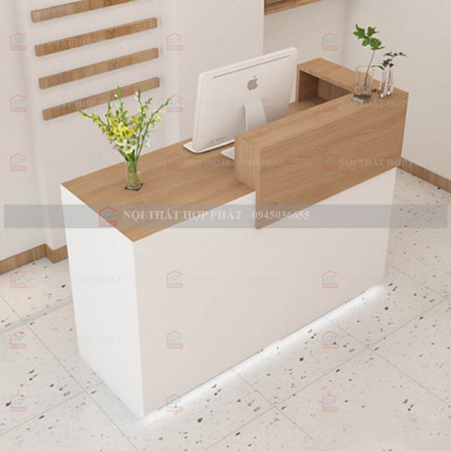 Quầy Lễ Tân Lệch QLTLG315 - Quầy Gỗ Hiện Đại, Quầy Thanh Toán, Quầy Thu Ngân, Trung Tâm Ngoại Ngữ