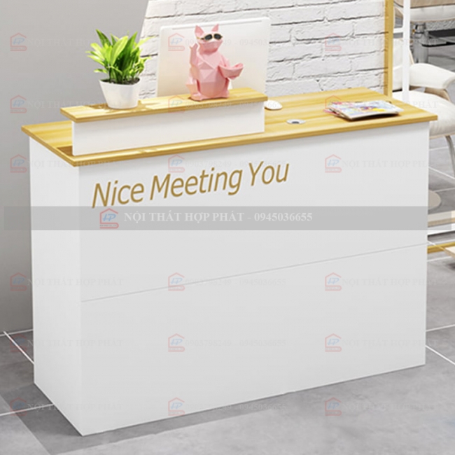 Quầy Lễ Tân Lệch QLTLG317 - Quầy Gỗ Hiện Đại, Quầy Thanh Toán, Quầy Thu Ngân, Trung Tâm Ngoại Ngữ