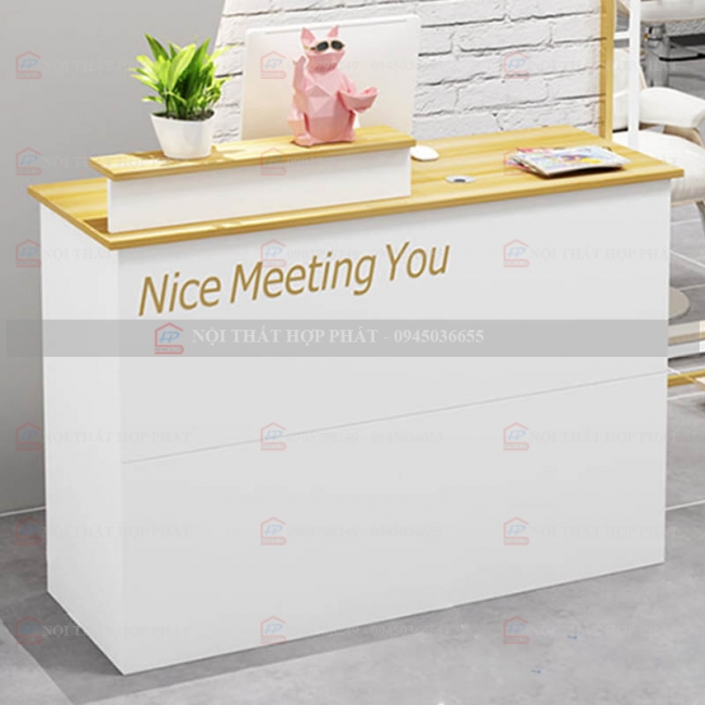 Quầy Lễ Tân Lệch QLTLG317 - Quầy Gỗ Hiện Đại, Quầy Thanh Toán, Quầy Thu Ngân, Trung Tâm Ngoại Ngữ