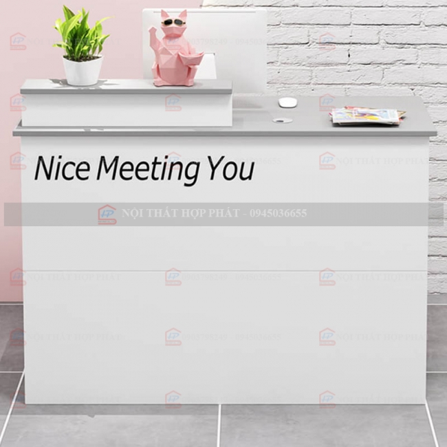 Quầy Lễ Tân Lệch QLTLG317 - Quầy Gỗ Hiện Đại, Quầy Thanh Toán, Quầy Thu Ngân, Trung Tâm Ngoại Ngữ