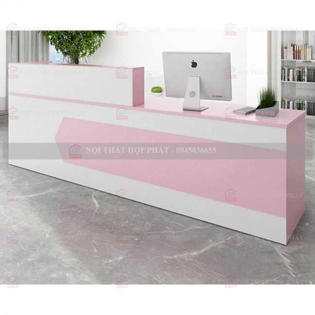 Quầy Lễ Tân Lệch QLTLG318 - Quầy Gỗ Hiện Đại, Quầy Thanh Toán, Quầy Thu Ngân, Trung Tâm Ngoại Ngữ