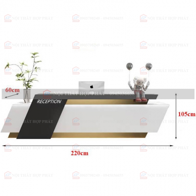 Quầy Lễ Tân Lệch QLTLG319 - Quầy Gỗ Hiện Đại, Quầy Thanh Toán, Quầy Thu Ngân, Trung Tâm Ngoại Ngữ