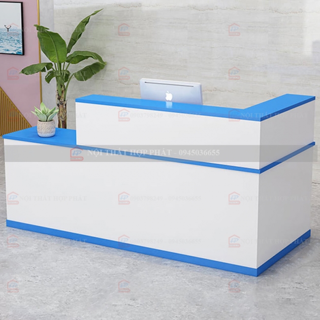 Quầy Lễ Tân Lệch QLTLG322 - Quầy Gỗ Hiện Đại, Quầy Thanh Toán, Quầy Thu Ngân, Trung Tâm Ngoại Ngữ