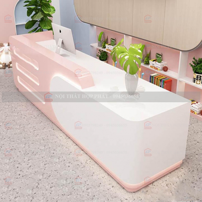 Quầy Lễ Tân Lệch QLTLG325 - Quầy Gỗ Hiện Đại, Quầy Thanh Toán, Quầy Thu Ngân, Trung Tâm Ngoại Ngữ