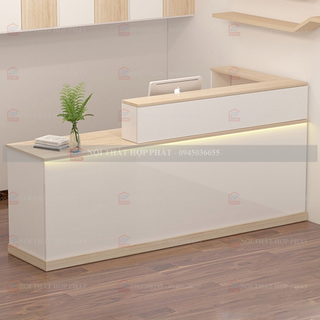 Quầy Lễ Tân Lệch QLTLG328 - Quầy Gỗ Hiện Đại, Quầy Thanh Toán, Quầy Thu Ngân, Trung Tâm Ngoại Ngữ