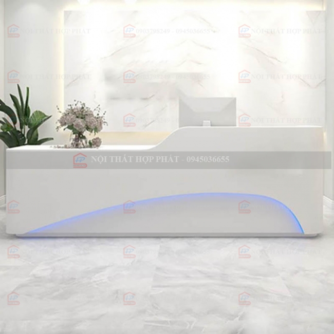 Quầy Lễ Tân Lệch QLTLG329 - Quầy Gỗ Hiện Đại, Quầy Thanh Toán, Quầy Thu Ngân, Trung Tâm Ngoại Ngữ