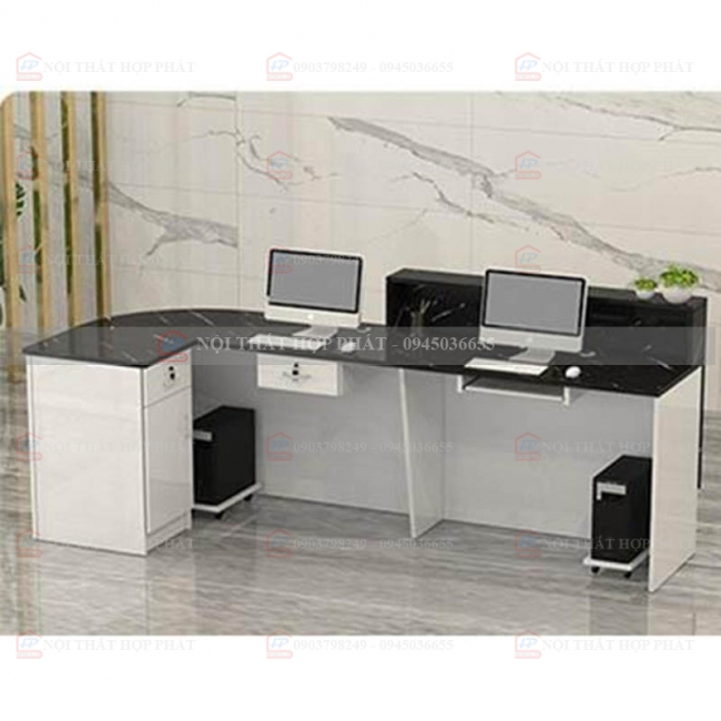 Quầy Lễ Tân Lệch QLTLG330 - Quầy Gỗ Hiện Đại, Quầy Thanh Toán, Quầy Thu Ngân, Trung Tâm Ngoại Ngữ