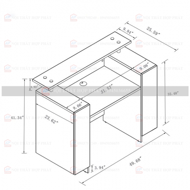 Quầy Lễ Tân Mini QLTMN017