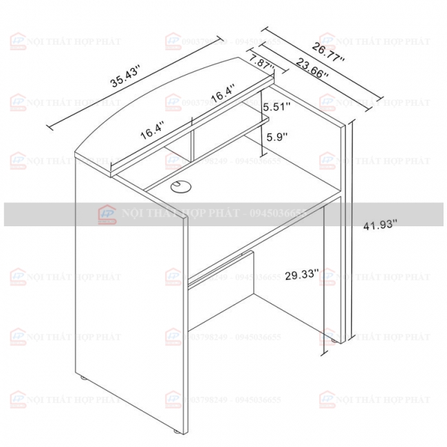 Quầy Lễ Tân Mini QLTMN027