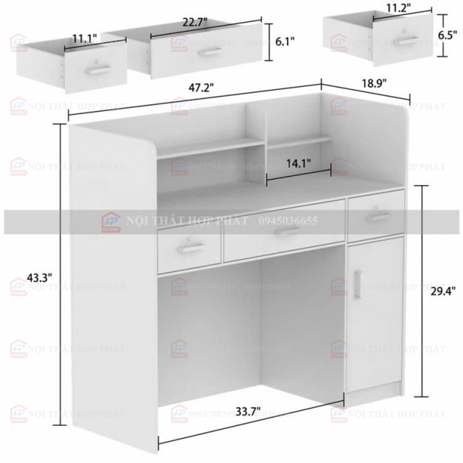 Quầy Lễ Tân Mini QLTMN029
