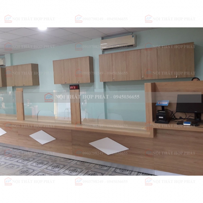 Quầy Lễ Tân Thấp QLTTG616 - Quầy Thu Ngân, Quầy Trung Tâm, Quầy Gỗ Công Nghiệp Hiện Đại