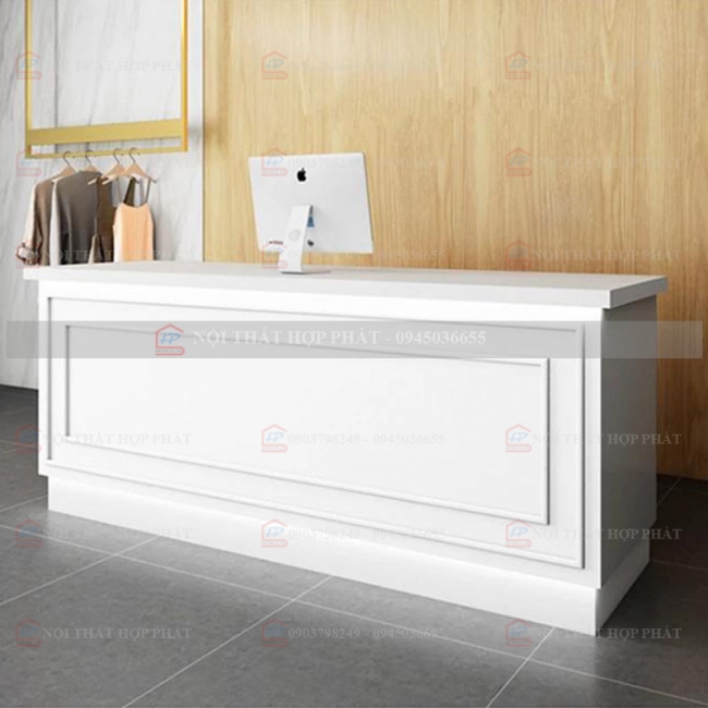 Quầy Lễ Tân Thấp QLTTG618 - Quầy Thu Ngân, Quầy Trung Tâm, Quầy Gỗ Công Nghiệp Hiện Đại