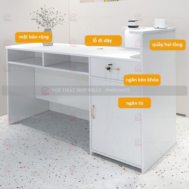 Quầy Thanh Toán QTTG012 - Quầy Thu Ngân Quán Cafe, Shop, Quầy Mini, Quầy Gỗ Đa Năng