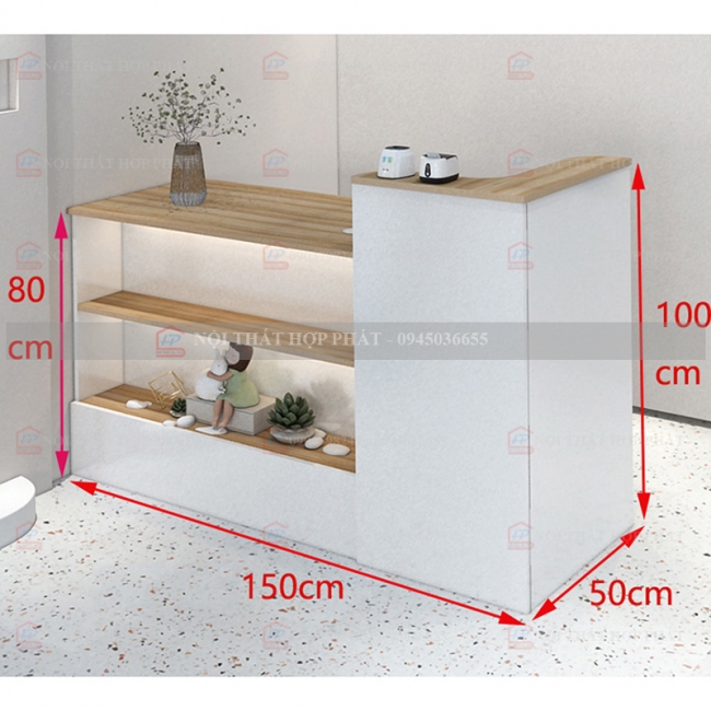 Quầy Thanh Toán QTTG012 - Quầy Thu Ngân Quán Cafe, Shop, Quầy Mini, Quầy Gỗ Đa Năng