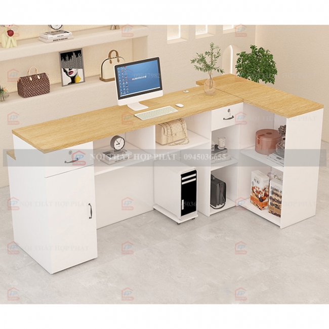Quầy Thanh Toán QTTG015 - Quầy Thu Ngân Quán Cafe, Shop, Quầy Mini, Quầy Gỗ Đa Năng