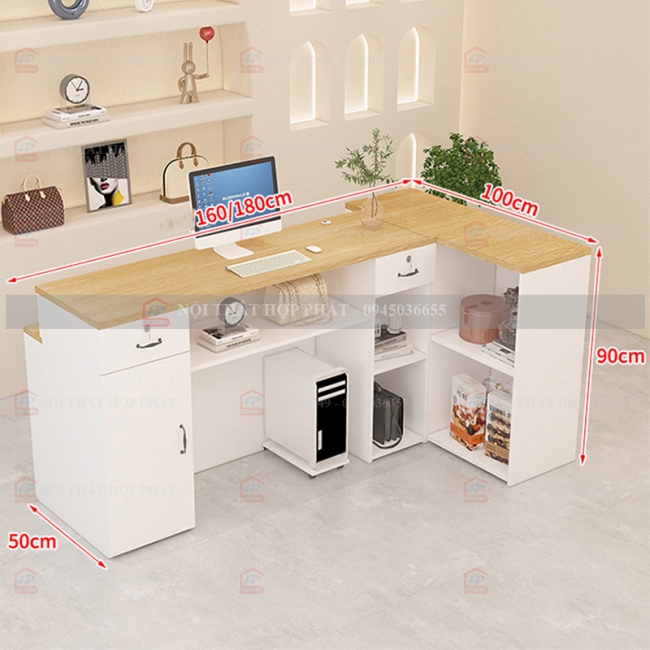 Quầy Thanh Toán QTTG015 - Quầy Thu Ngân Quán Cafe, Shop, Quầy Mini, Quầy Gỗ Đa Năng