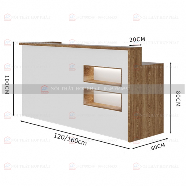 Quầy Thanh Toán QTTG017 - Quầy Thu Ngân Quán Cafe, Shop, Quầy Mini, Quầy Gỗ Đa Năng