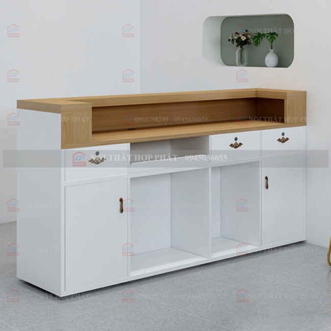 Quầy Thanh Toán QTTG018 - Quầy Thu Ngân Quán Cafe, Shop, Quầy Mini, Quầy Gỗ Đa Năng