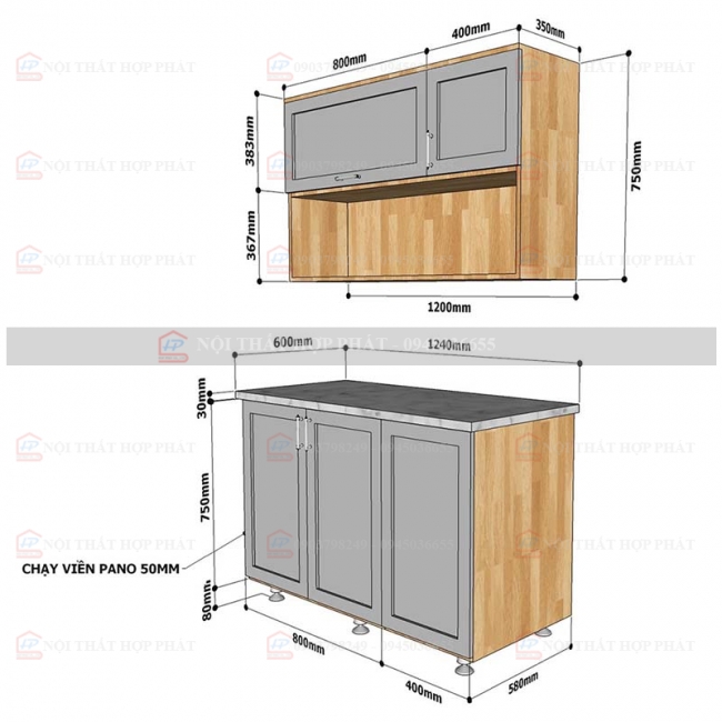 Bộ Tủ Bếp Mini TBMN02
