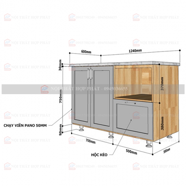Bộ Tủ Bếp Mini TBMN04