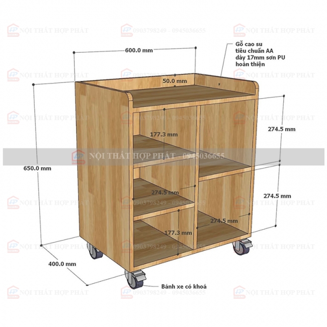 Tủ Di Động - Tủ Cá Nhân Gỗ TDDG012