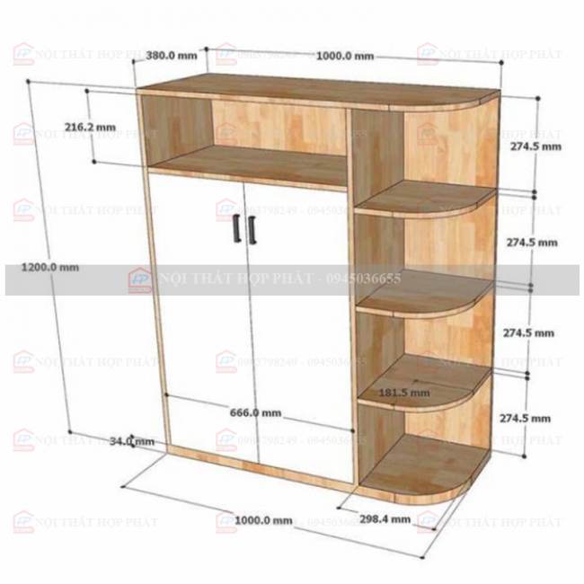 Tủ Giầy Hiện Đại Gỗ TGG008