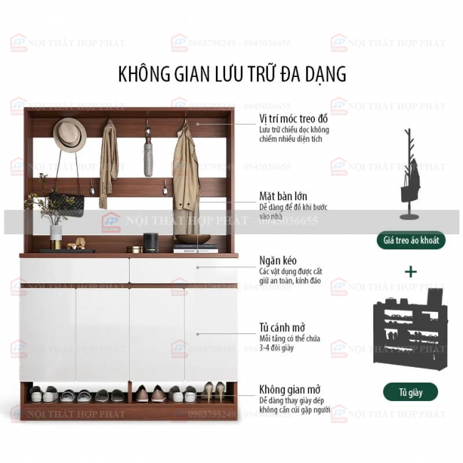 Tủ Giầy Hiện Đại Gỗ TGG024
