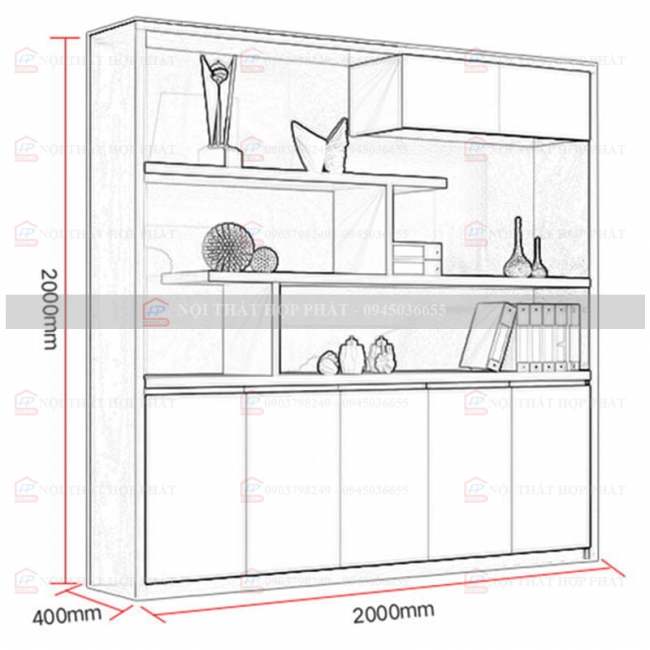 Tủ Hồ Sơ Tài Liệu Cao Gỗ THSCG033